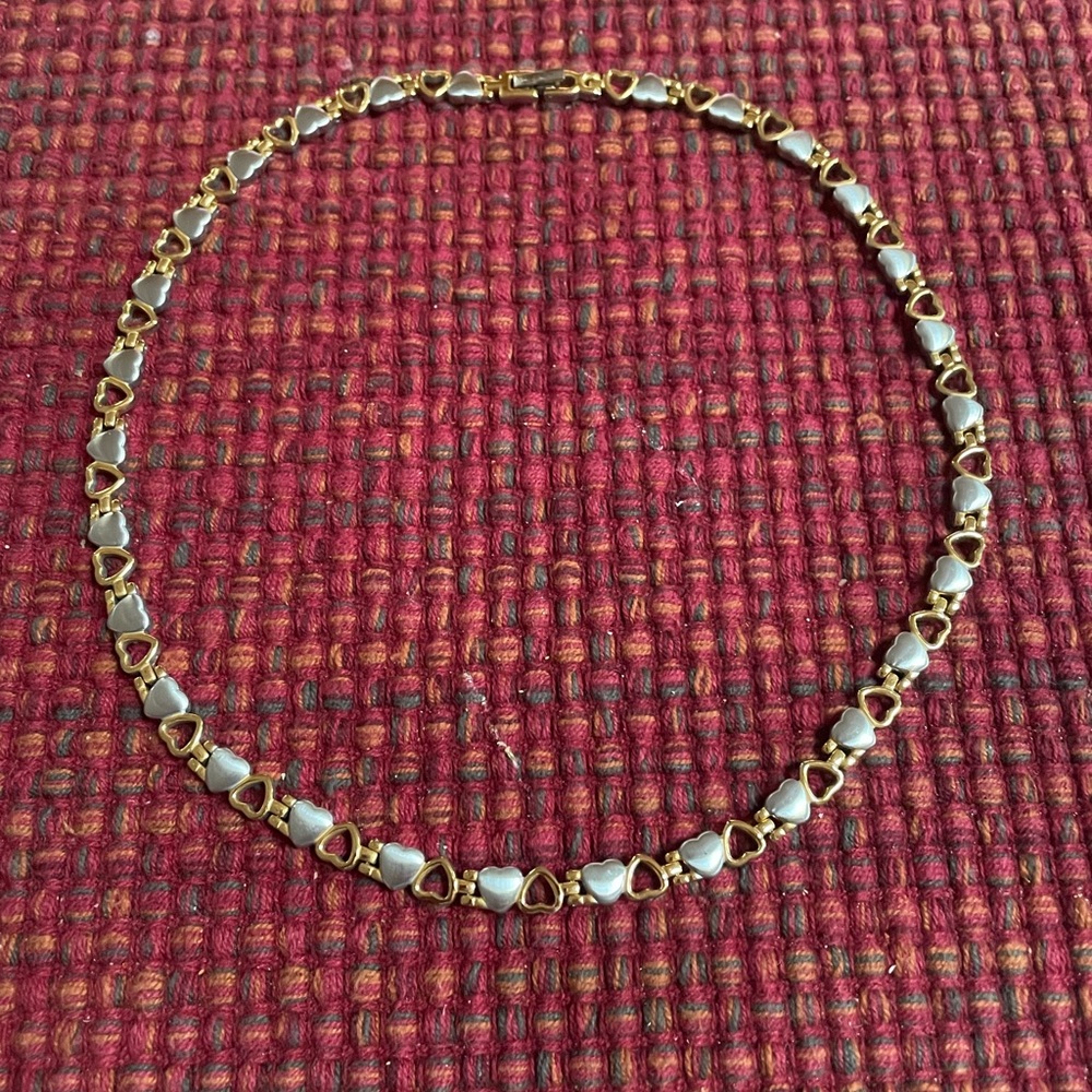 Titanium Gold and Silver Heart Shaped Therapy Necklace
